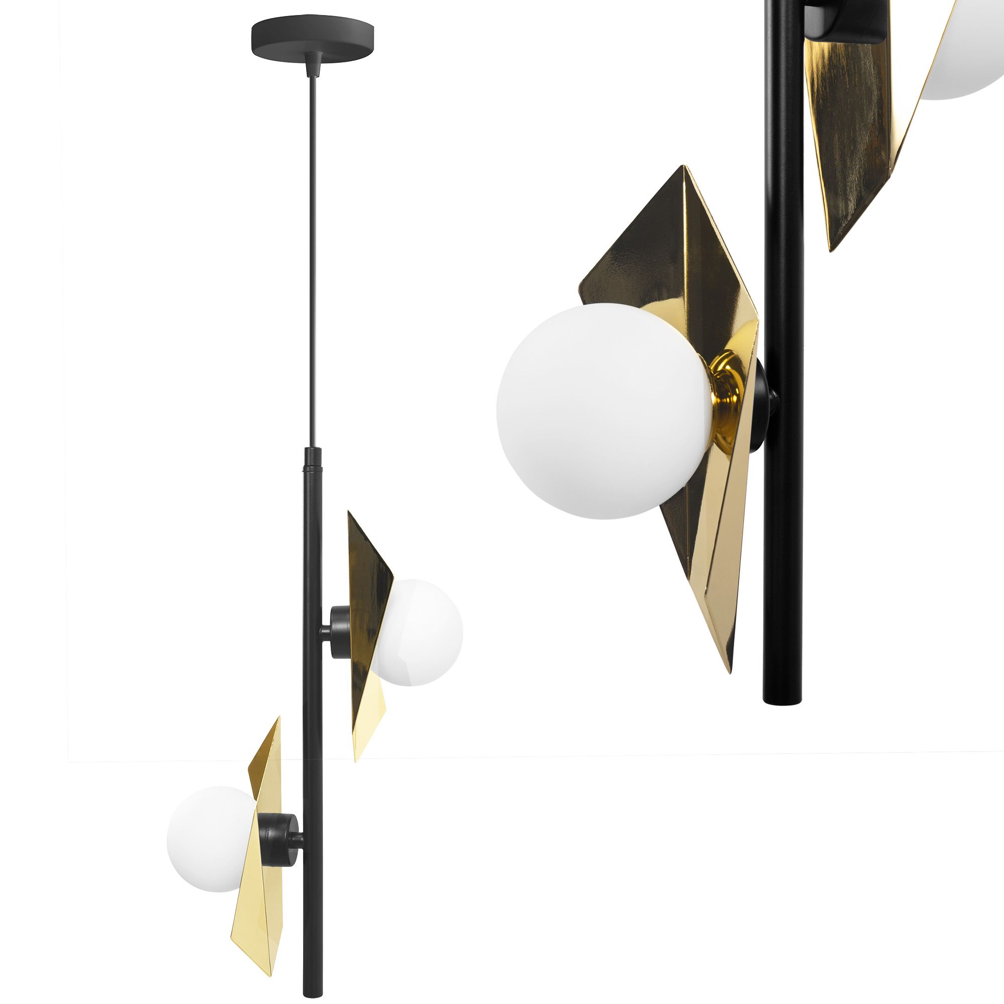 TOOLIGHT riippuva kattovalaisin APP1410-CP musta, 22x22x41, 5cm