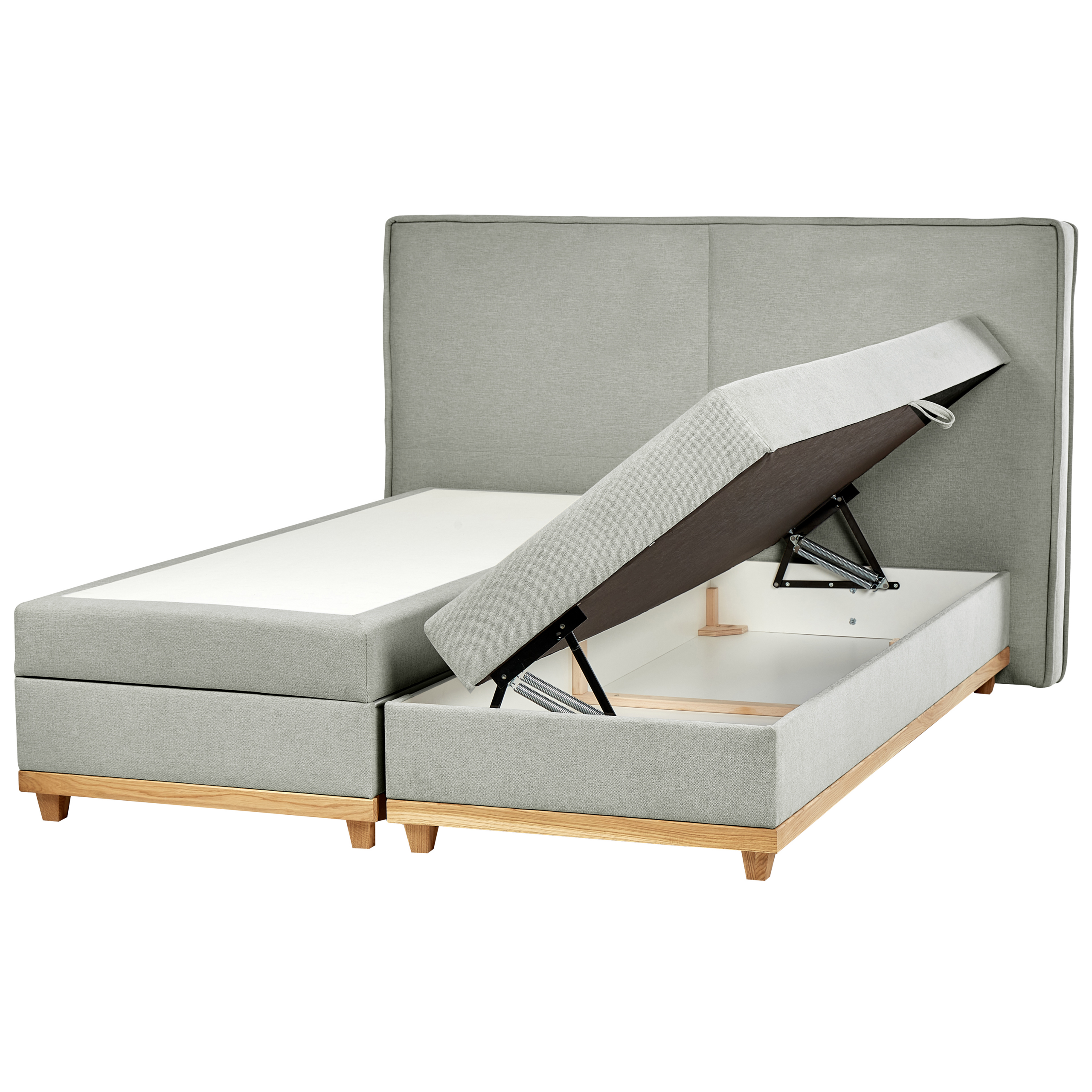 Jenkkisänky säilytystilalla kangas DYNASTY 180 x 200 cm Vaaleanharmaa