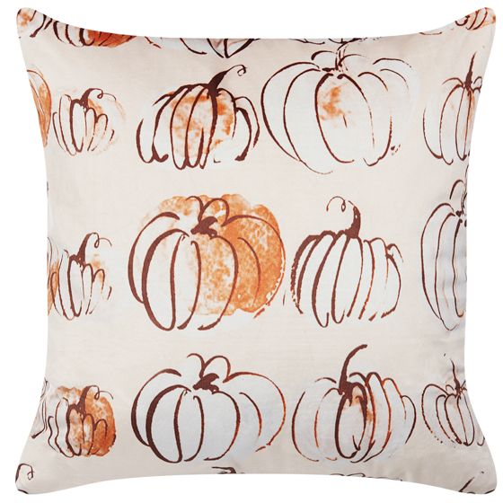 Koristetyyny CUCURBITA sametti 45 x 45 cm Beige Kasvikuvio