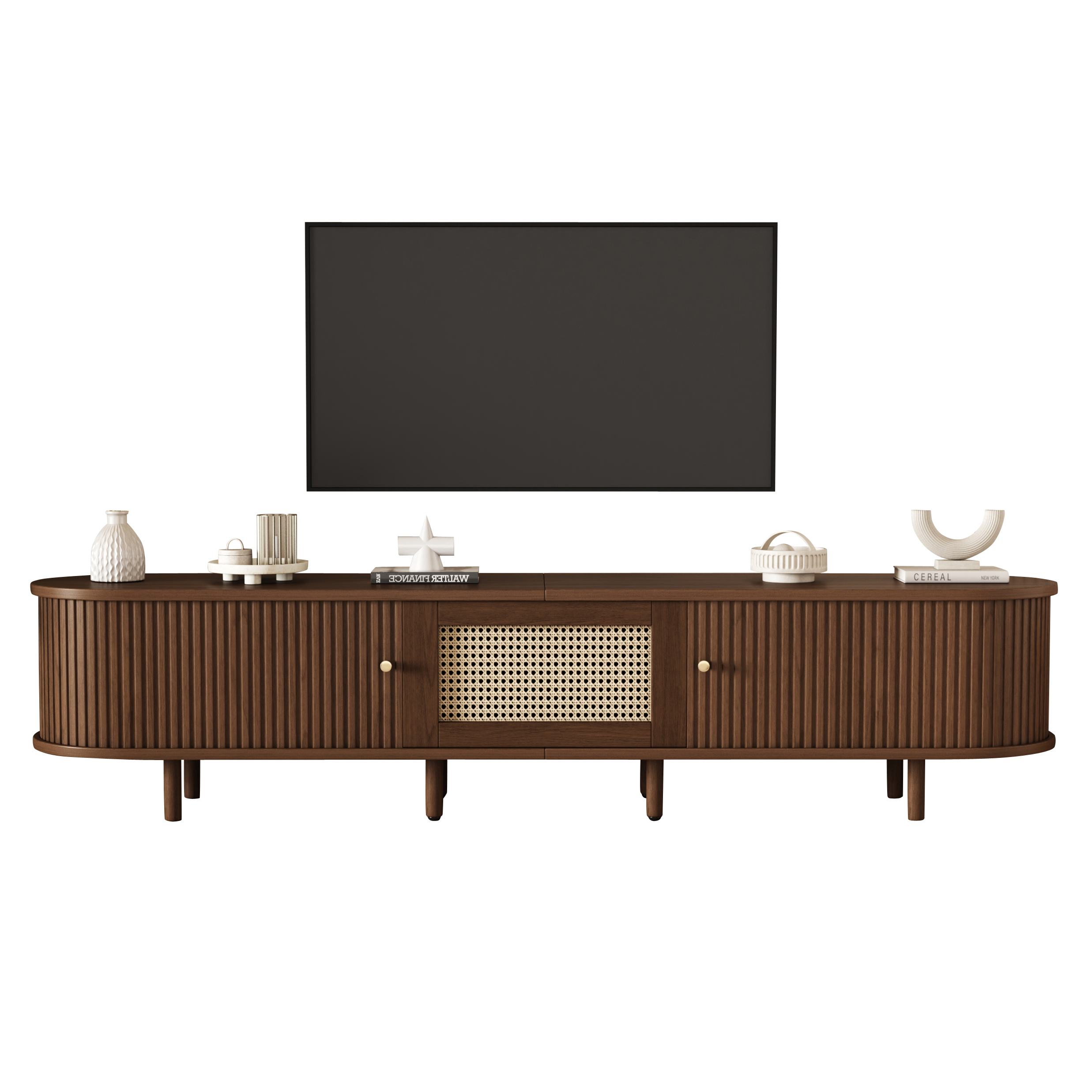 TV-taso 180x40x40 cm tammen värinen MDF säilytyksellä ja liukuovilla