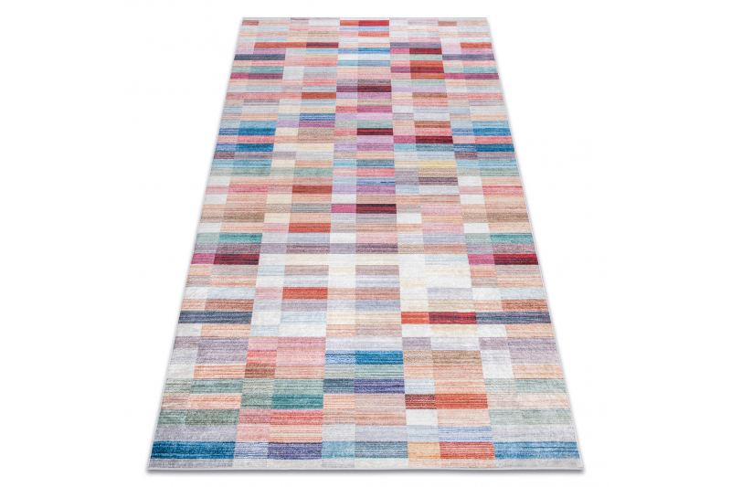 ANDRE 2295 matto Raidat liukumaton - pink / sininen 80x150 cm