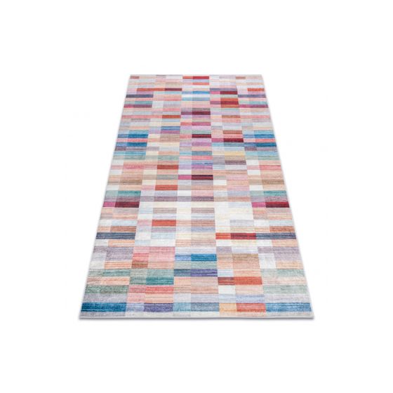 ANDRE 2295 matto Raidat liukumaton - pink / sininen 80x150 cm