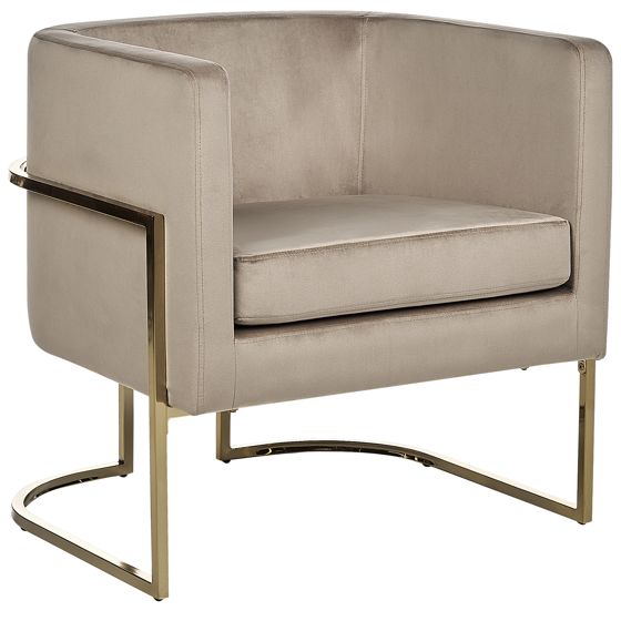 Nojatuoli SIRKKA sametti Ruskeanharmaa