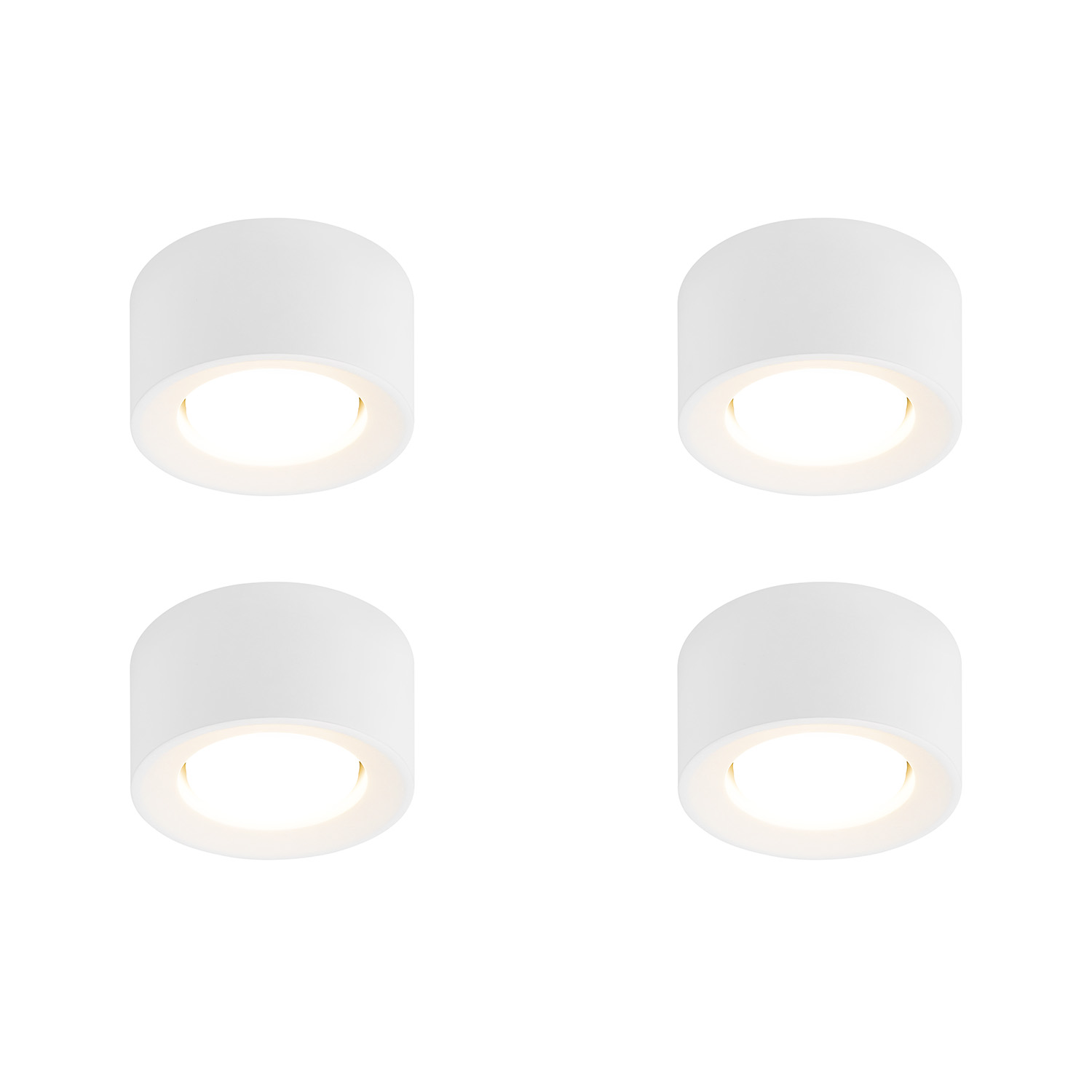 NETTLIFE pinta - asennettava Kohdevalaisin 4Kpl pyöreä, pinta - asennettava Kohdevalaisin valkoinen, pinta - asennettava Valaisin Gx53 litteä moderni