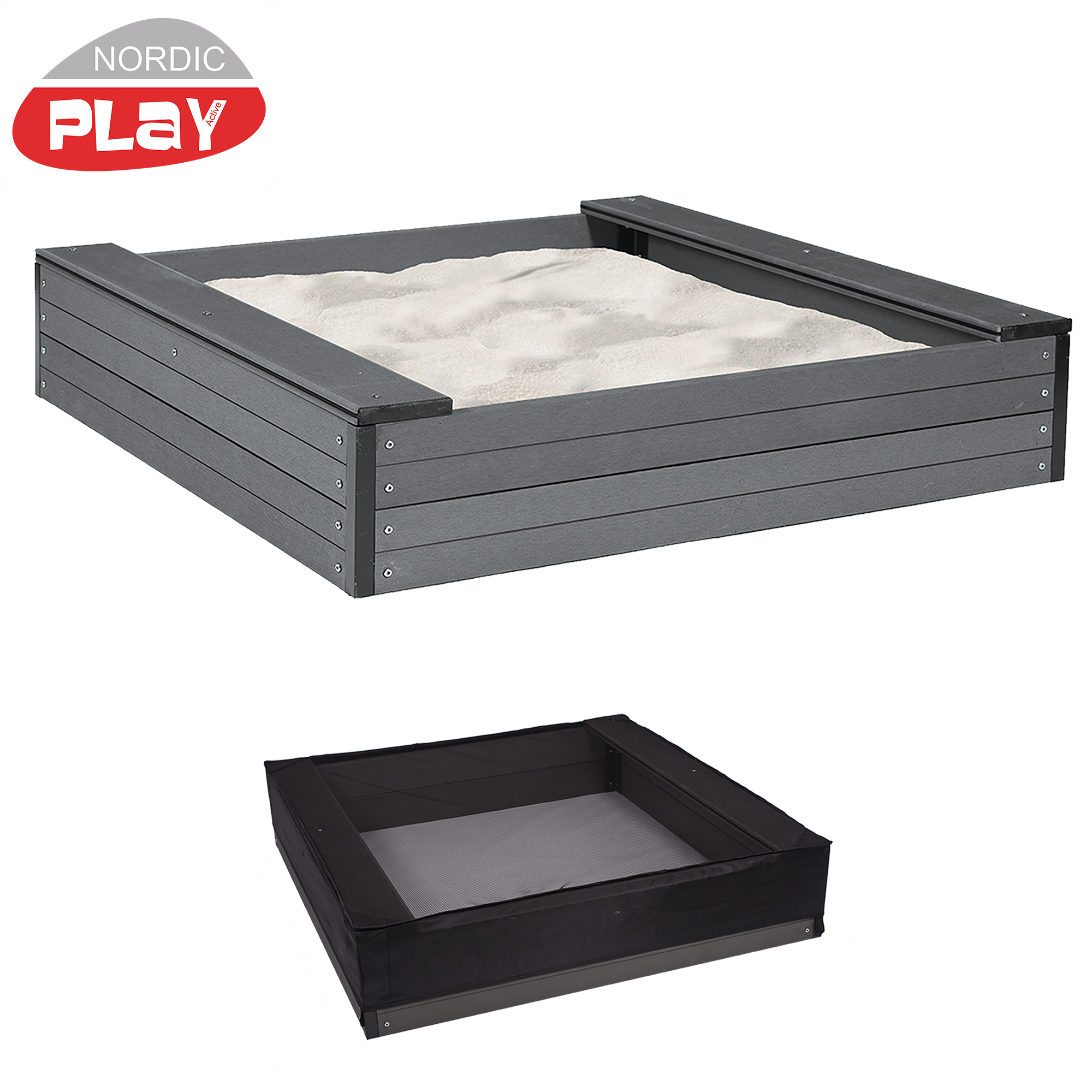 Hiekkalaatikko, komposiitti, 24 x 120 x 120 cm NORDIC PLAY