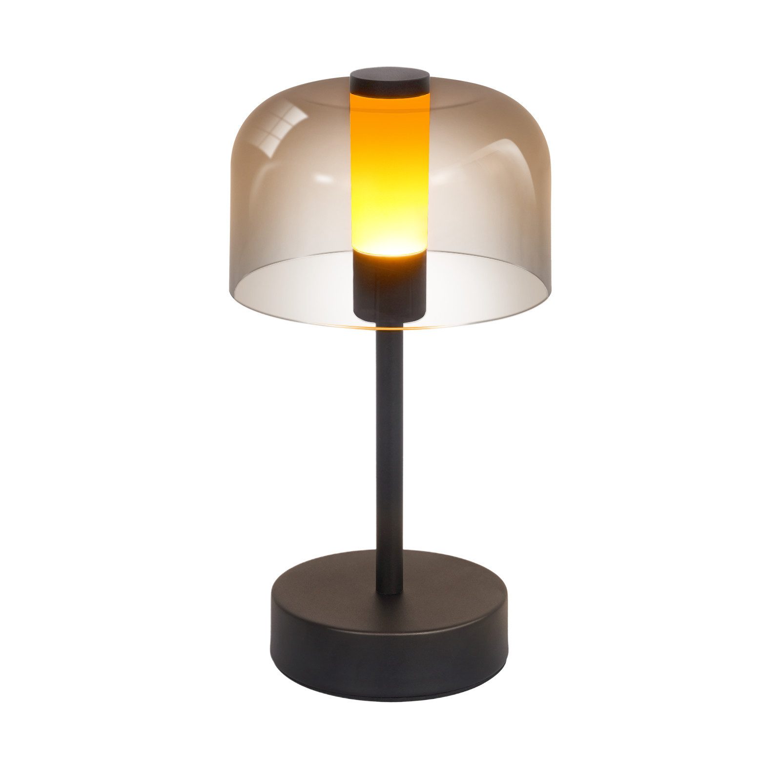 NETTLIFE paristokäyttöinen himmennettävä led-yövalo usb-c ladattava langaton pöytävalaisin 1800k-6500k musta muistitoiminnolla