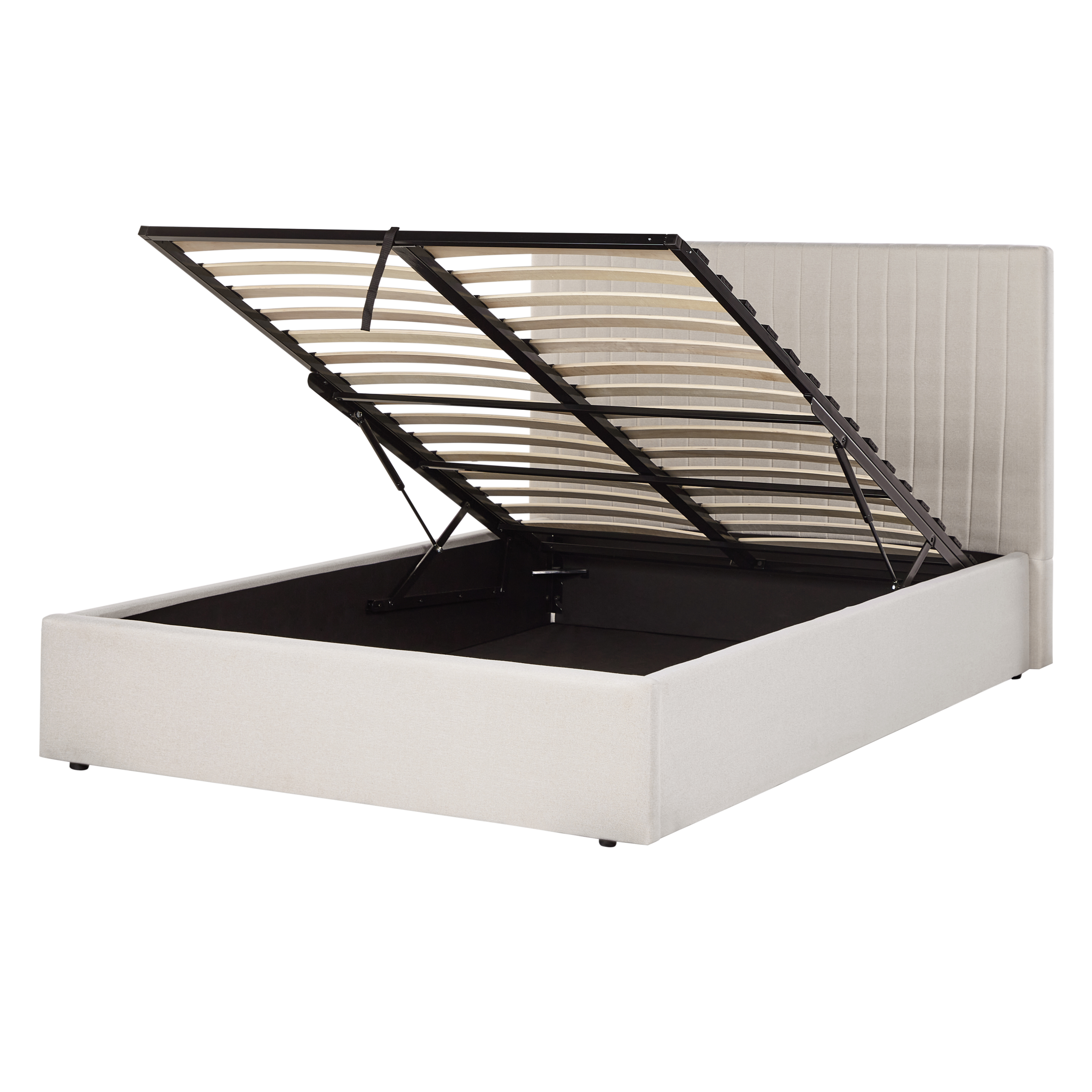 Sänky säilytystilalla kangas VION 140 x 200 cm Beige