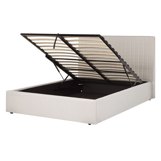 Sänky säilytystilalla kangas VION 140 x 200 cm Beige