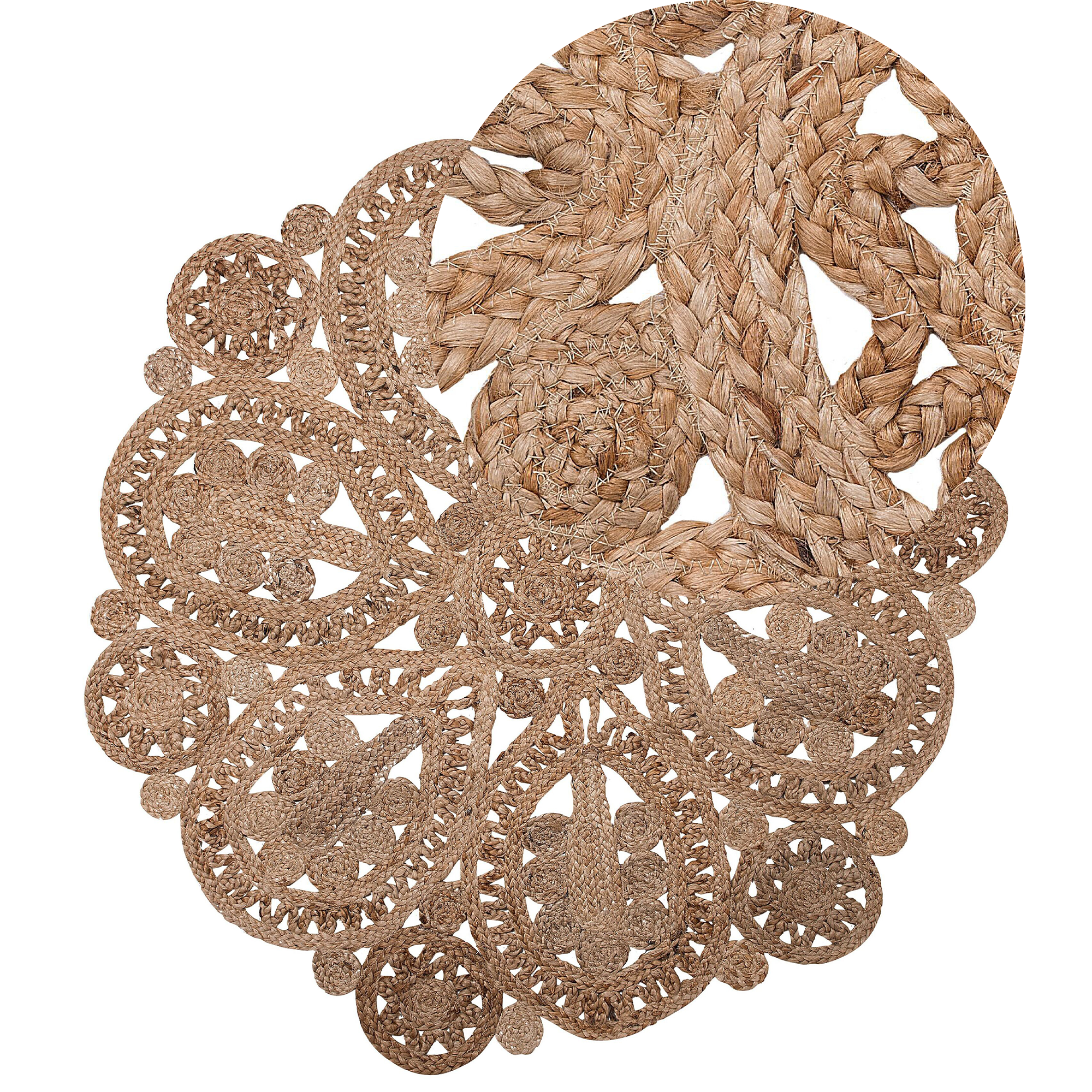 Matto BUCAK Beige ø 120 cm juutti