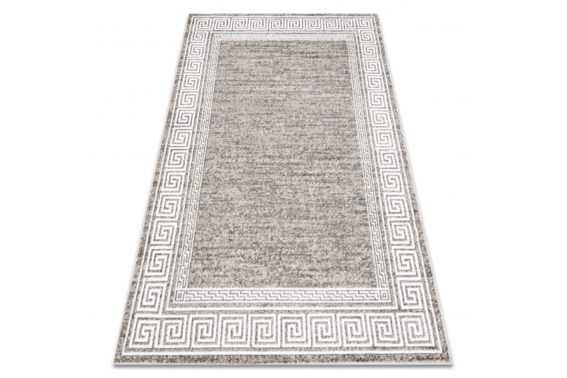 Matto MATEO 8033/944 Moderni kreikkalainen, kehyskuviolla - rakenne harmaa / beige 160x220 cm