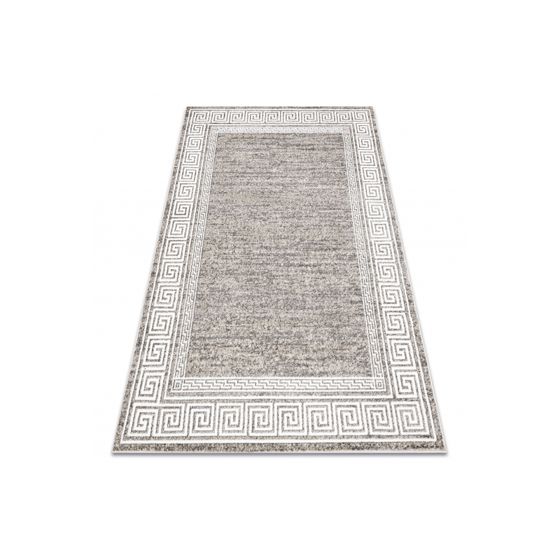 Matto MATEO 8033/944 Moderni kreikkalainen, kehyskuviolla - rakenne harmaa / beige 160x220 cm