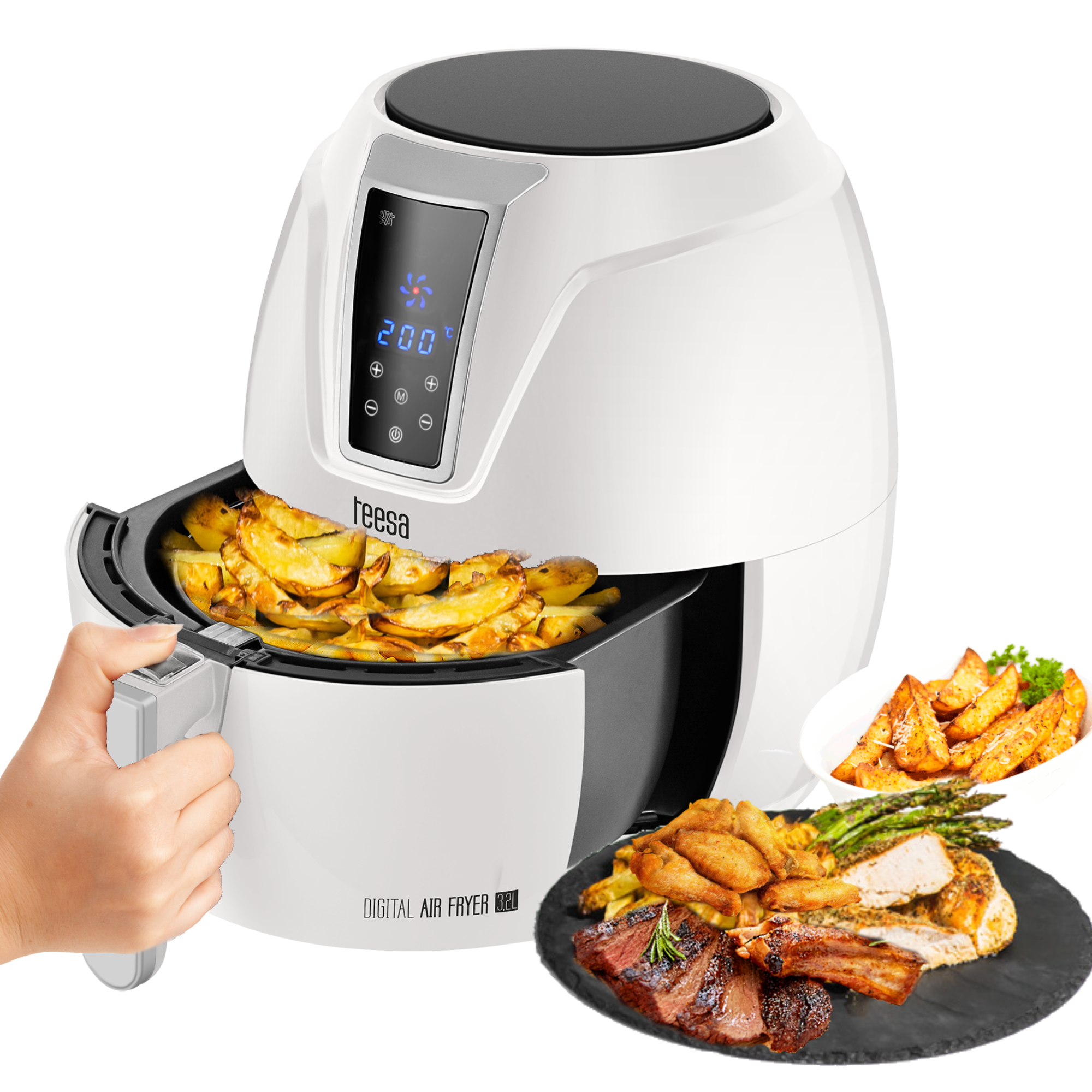Teesa AIR FRYER -ilmafriteerauskeitin 3,2 l 1400 W LCD-näyttö