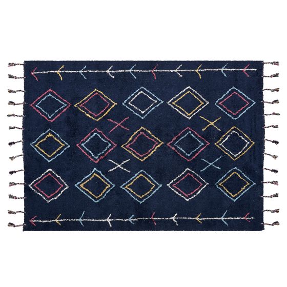 Matto CORUM Musta 140 x 200 cm puuvilla