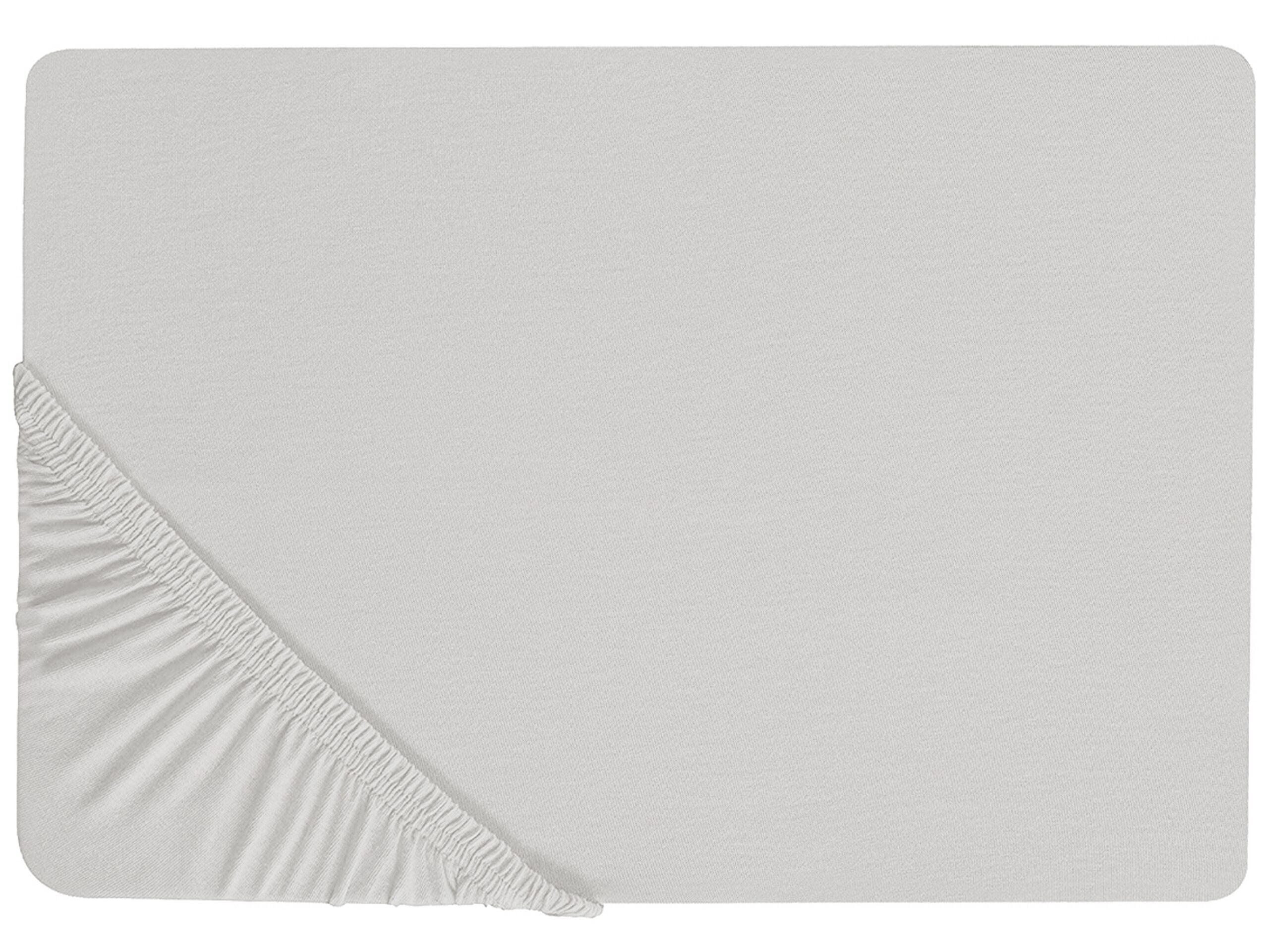 Muotoonommeltu lakana JANBU 140 x 200 cm Puuvilla Vaaleanharmaa