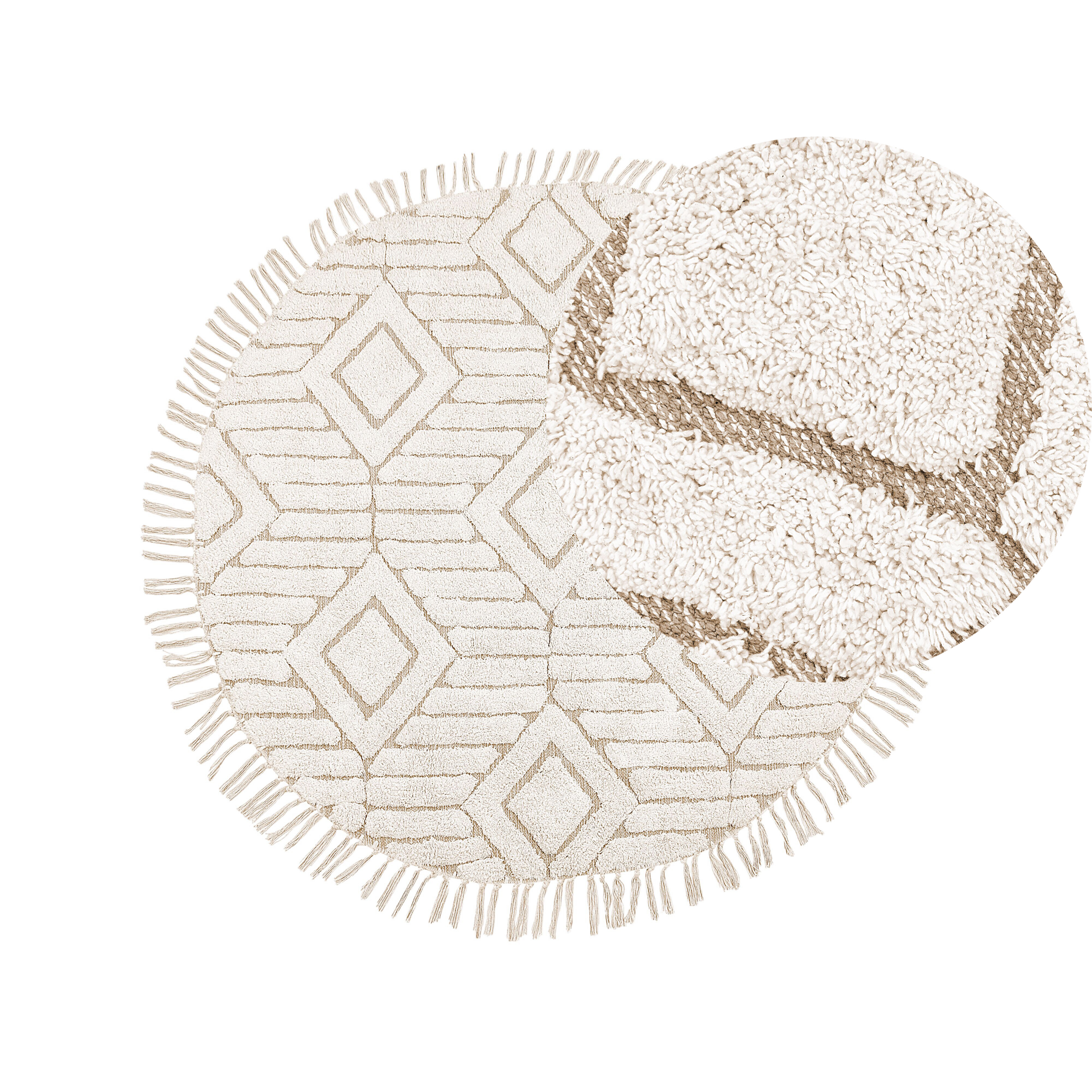 Matto HORASAN Vaaleanbeige ø 140 cm puuvilla