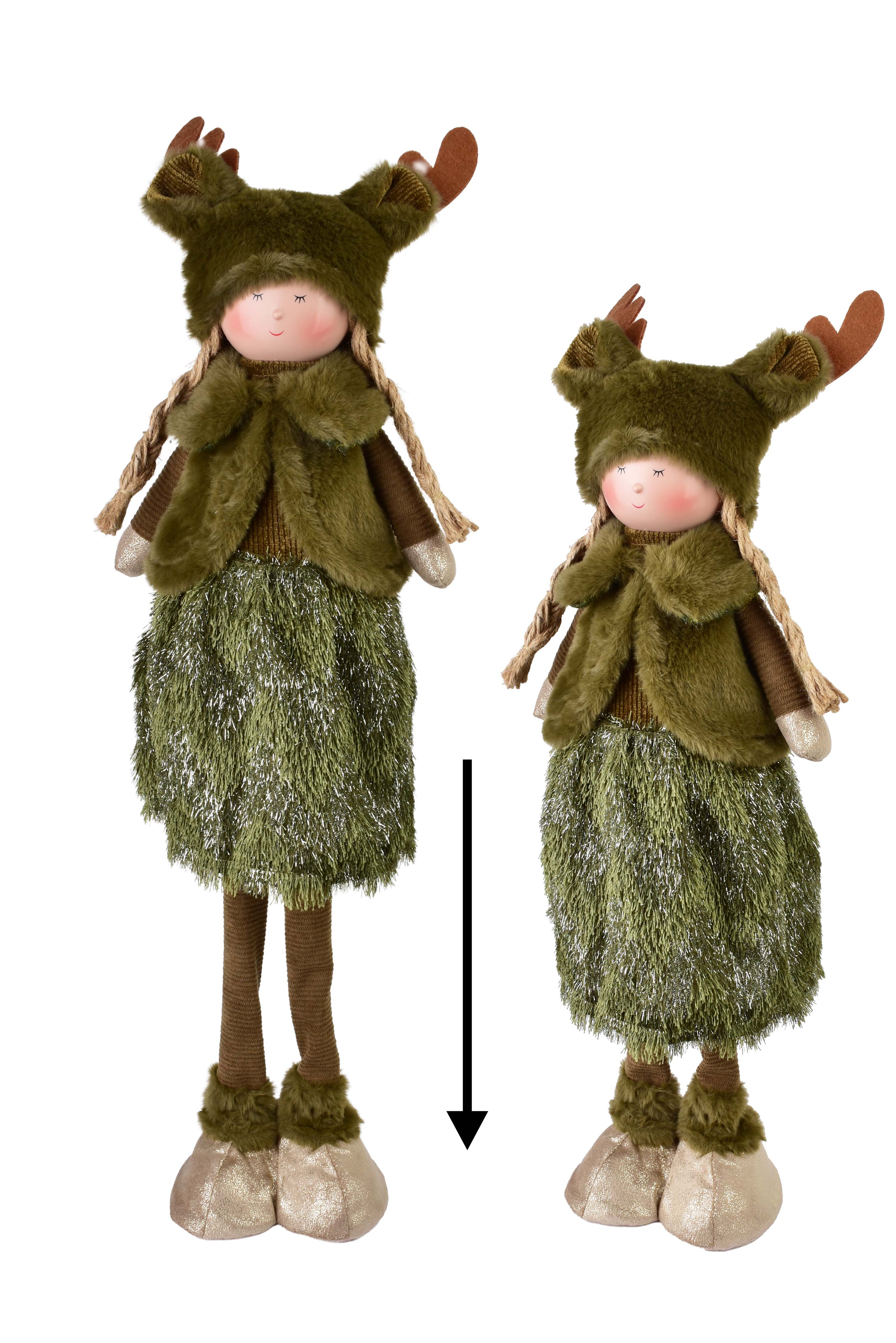 Pehmohahmo SANTA LILA oliivinvihreä-beige-ruskea tekstiili 18x14x47/68 cm