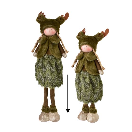 Pehmohahmo SANTA LILA oliivinvihreä-beige-ruskea tekstiili 18x14x47/68 cm