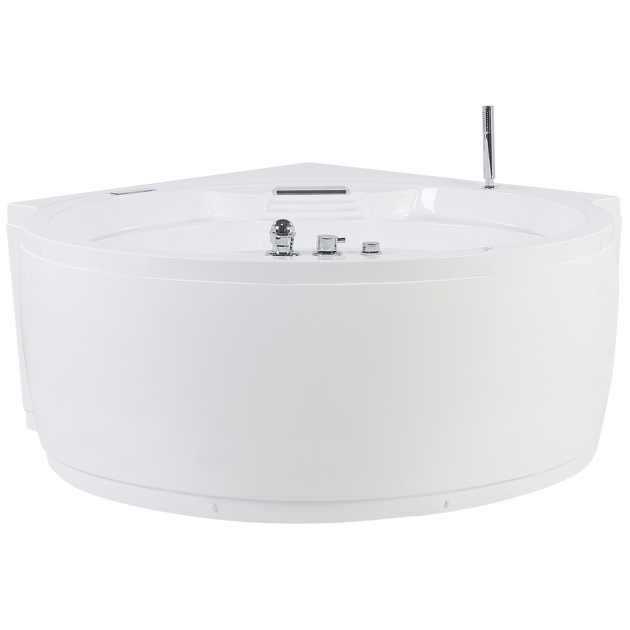 Kulmaporeamme LED-valolla MILANO Bluetooth-kaiuttimella 181 x 150 cm Valkoinen