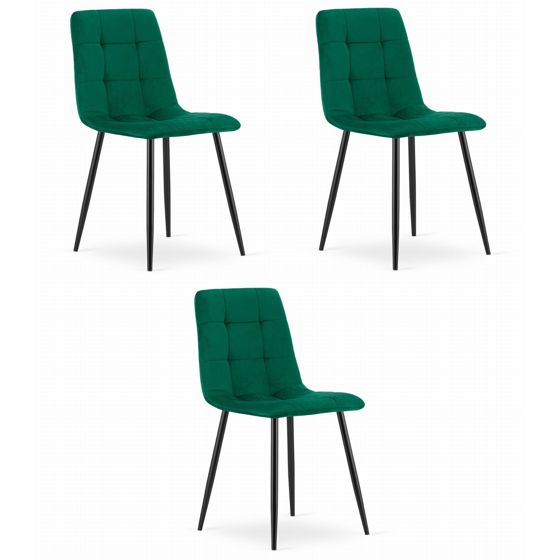 KARA-tuoli, tummanvihreä sametti (3 kpl)