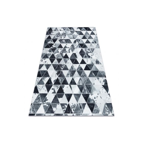 Matto PATCHWORK 21722 harmaa - Lehmännahka, Kolmiot 160x230 cm