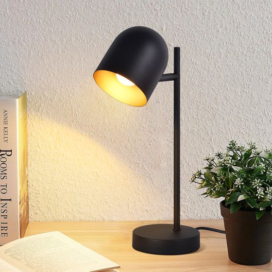 NETTLIFE pöytävalaisin, yövalaisin, retro Vintage, pöytävalaisin, olohuone, teollinen Kulta, musta, metalli, E14 ilman, lamppua