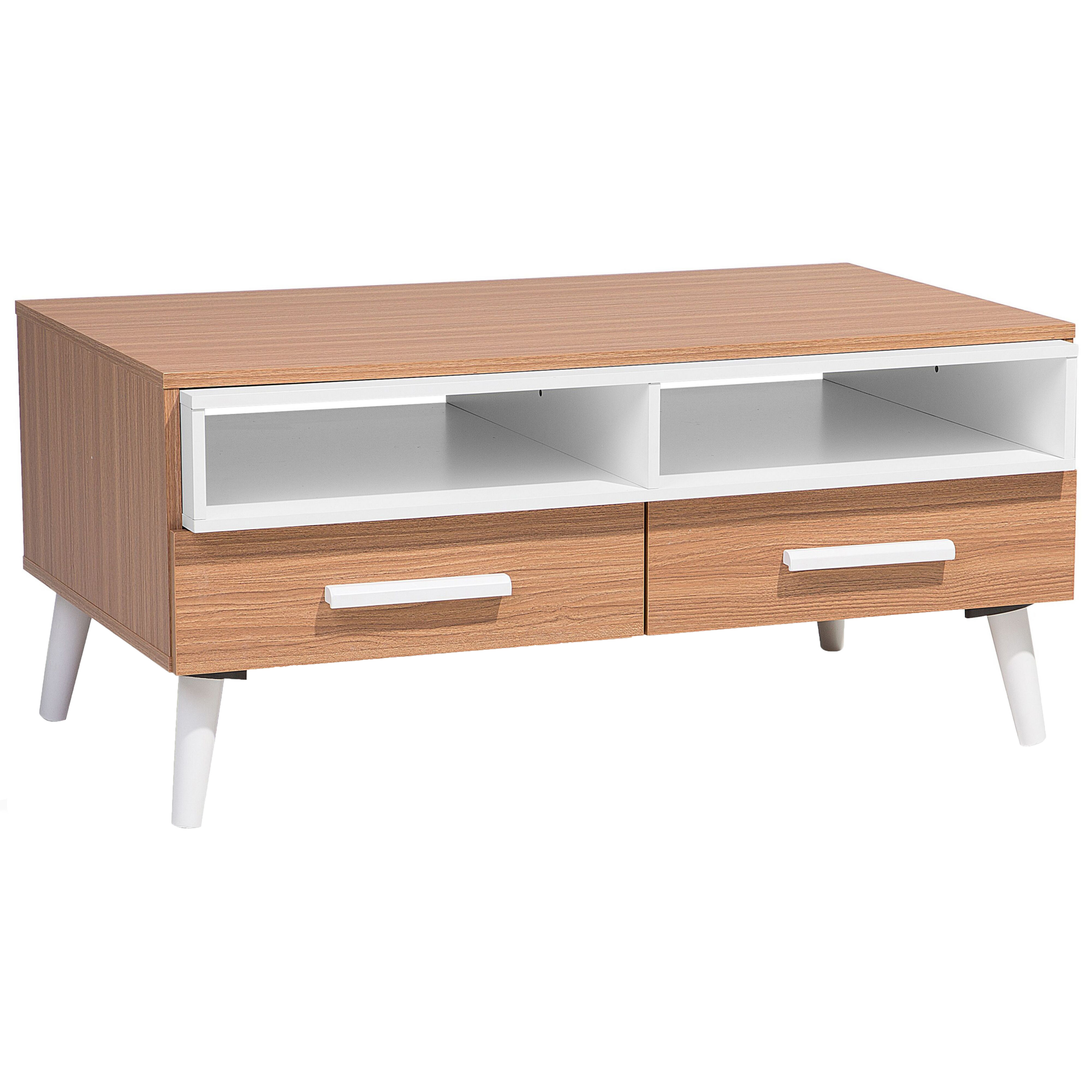 Sohvapöytä ALLOA säilytystila Vaaleanruskea/valkoinen