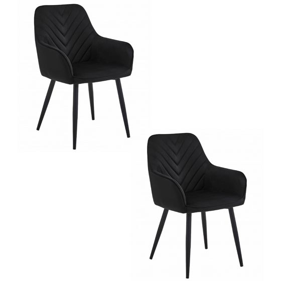 NANA-tuoli, musta sametti, mustat jalat (2 kpl)