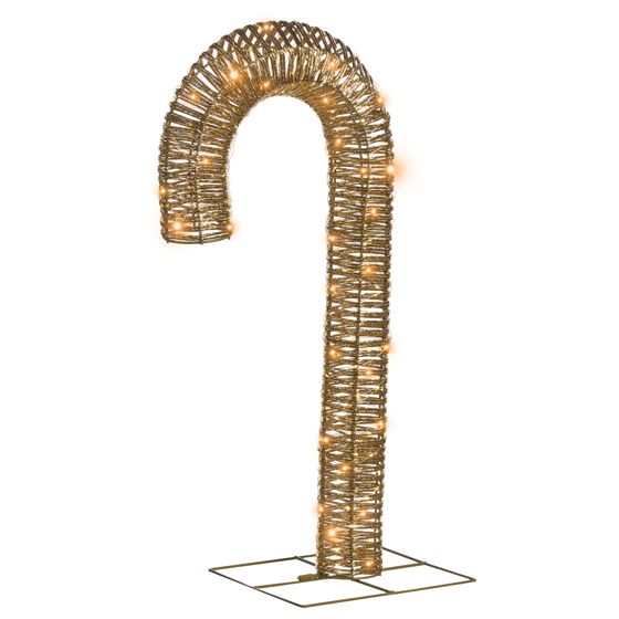 Ulkokoriste LED-valo HOLMAVIK Karkkikeppi 74 cm Kulta