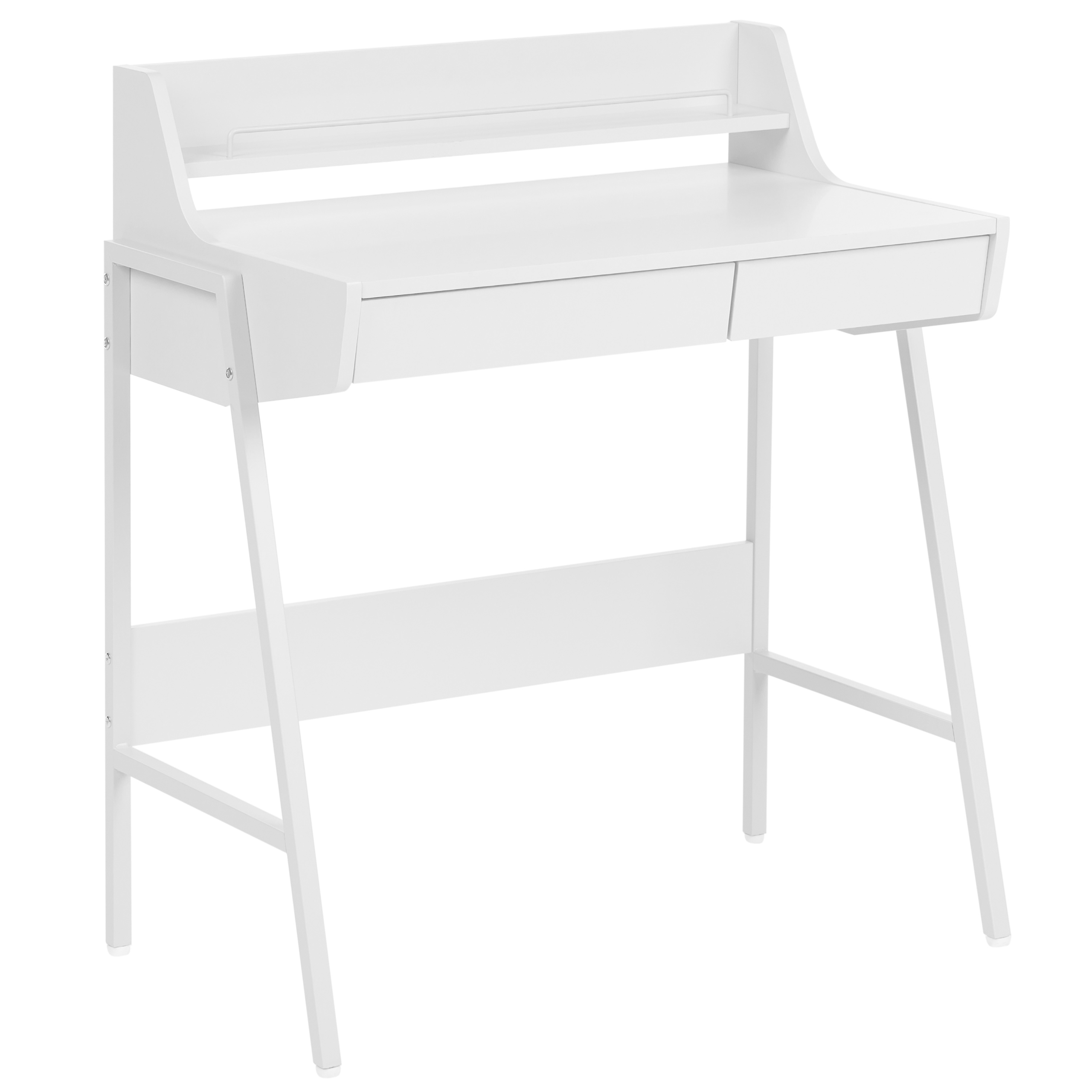 Työpöytä hyllyllä BROXTON 77 cm 46 cm Valkoinen