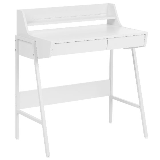 Työpöytä hyllyllä BROXTON 77 cm 46 cm Valkoinen