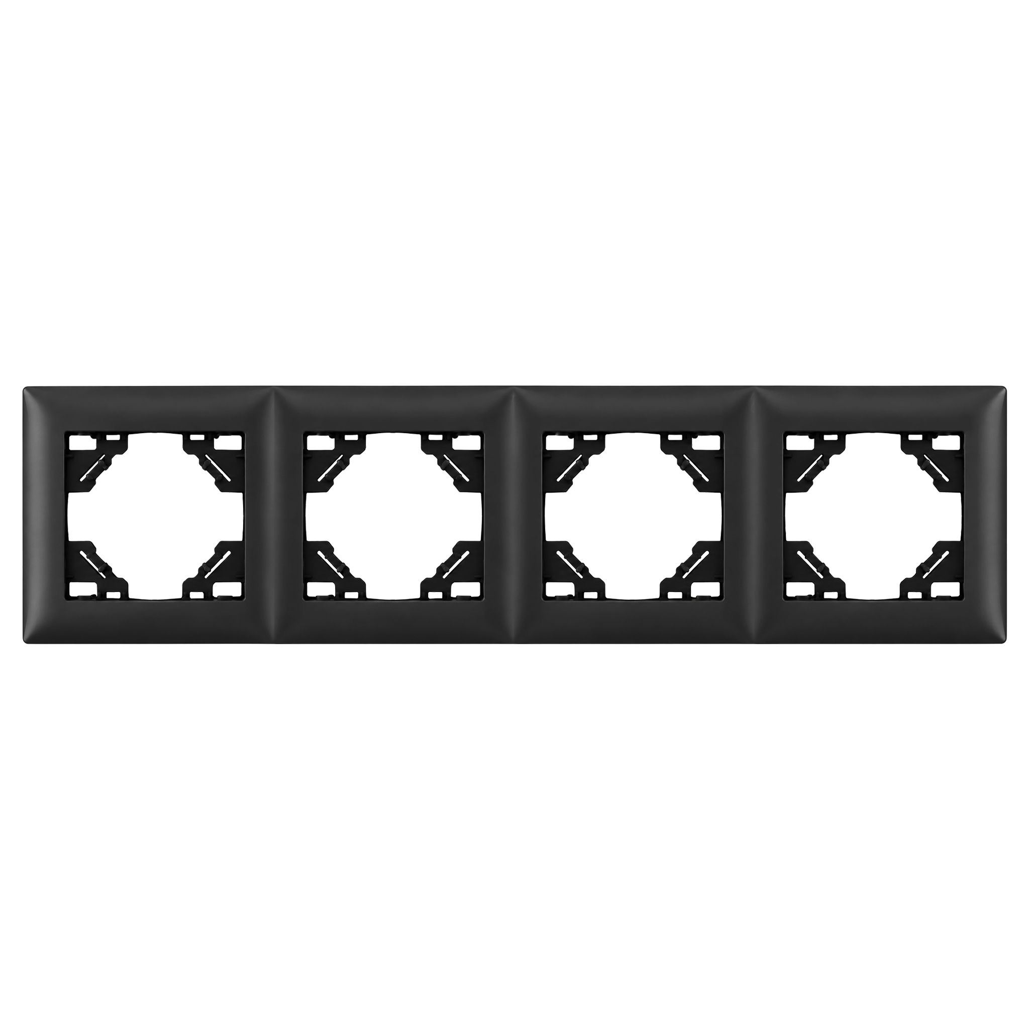 Toolight Neliosainen kehys pistorasioille OSTE JNH016-4F Musta 1, 1x29, 7x8, 4cm
