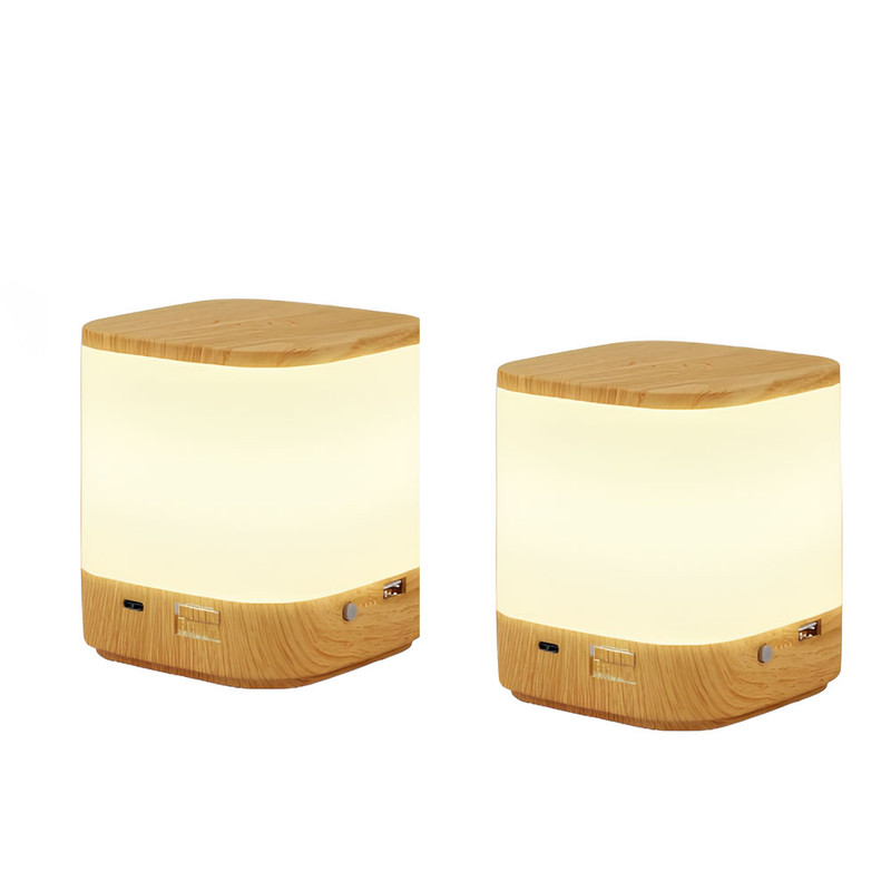 NETTLIFE 2 kpl LED-pöytävalaisimia, joissa 3 värilämpötilaa, yöpöytävalaisin, 3600 mAh akku, USB-lataus