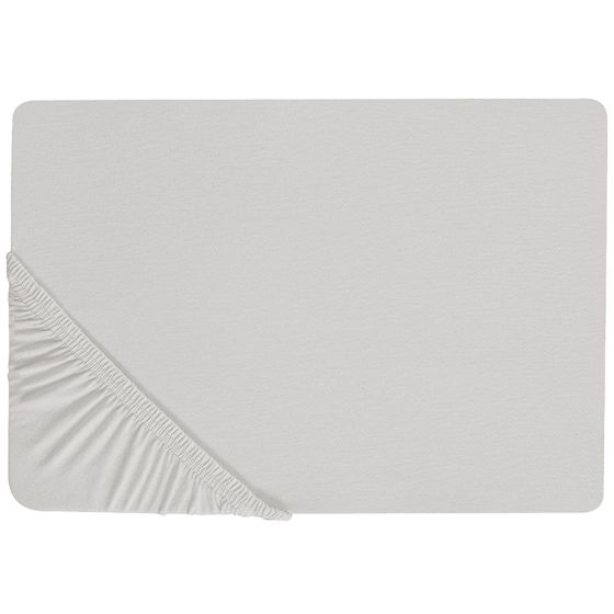 Muotoonommeltu lakana JANBU puuvilla 140 x 200 cm Vaaleanharmaa