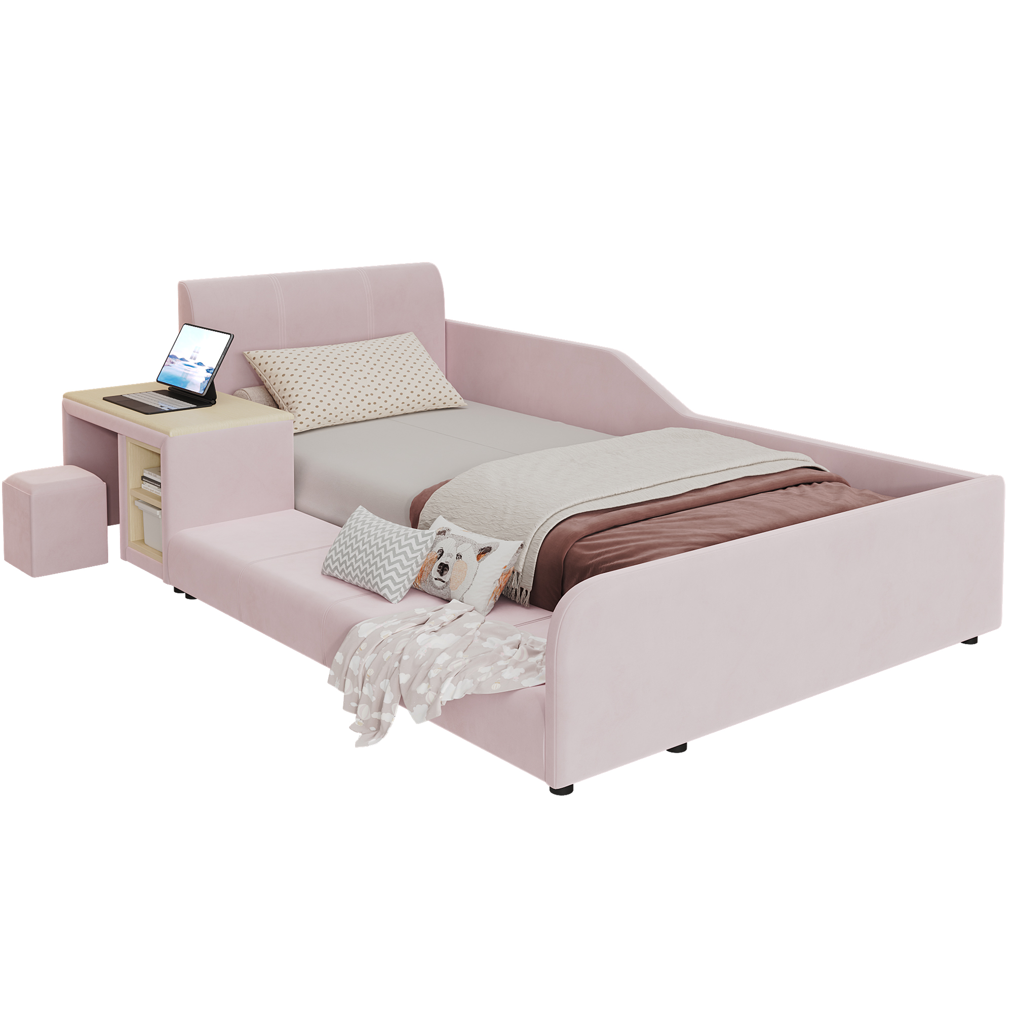 sänky 90x200 cm turva-aidat säleikkö pink sametti
