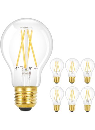 NETTLIFE 6 kpl E27 Vintage - LED - lamppuja: A60 2700K 4W Edison - lamppu Lämmin valkoinen filamentti Antiikkilasi Energiansäästölamppu