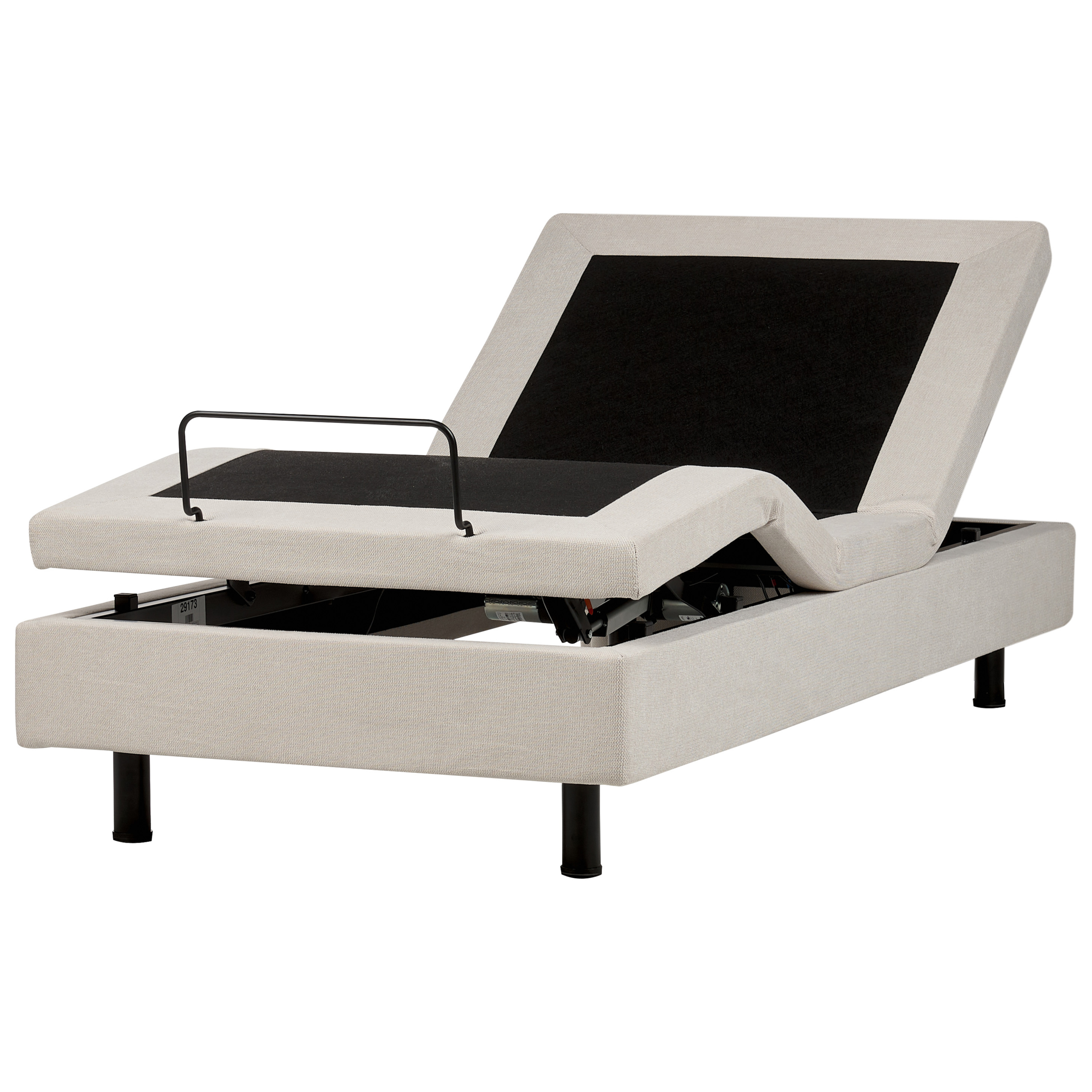 Säädettävä sänky ilman sängynpäätyä kangas DUKE II 90 x 200 cm Vaaleanbeige