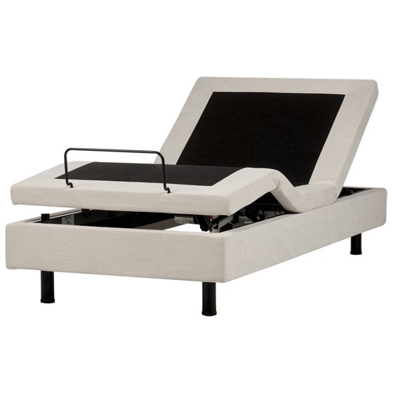 Säädettävä sänky ilman sängynpäätyä kangas DUKE II 90 x 200 cm Vaaleanbeige