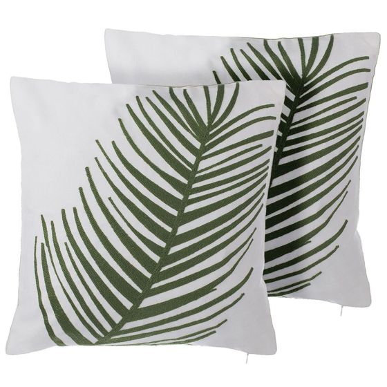 Koristetyynysetti 2 kpl AZAMI puuvilla 45 x 45 cm Tummanvihreä Kasvikuvio