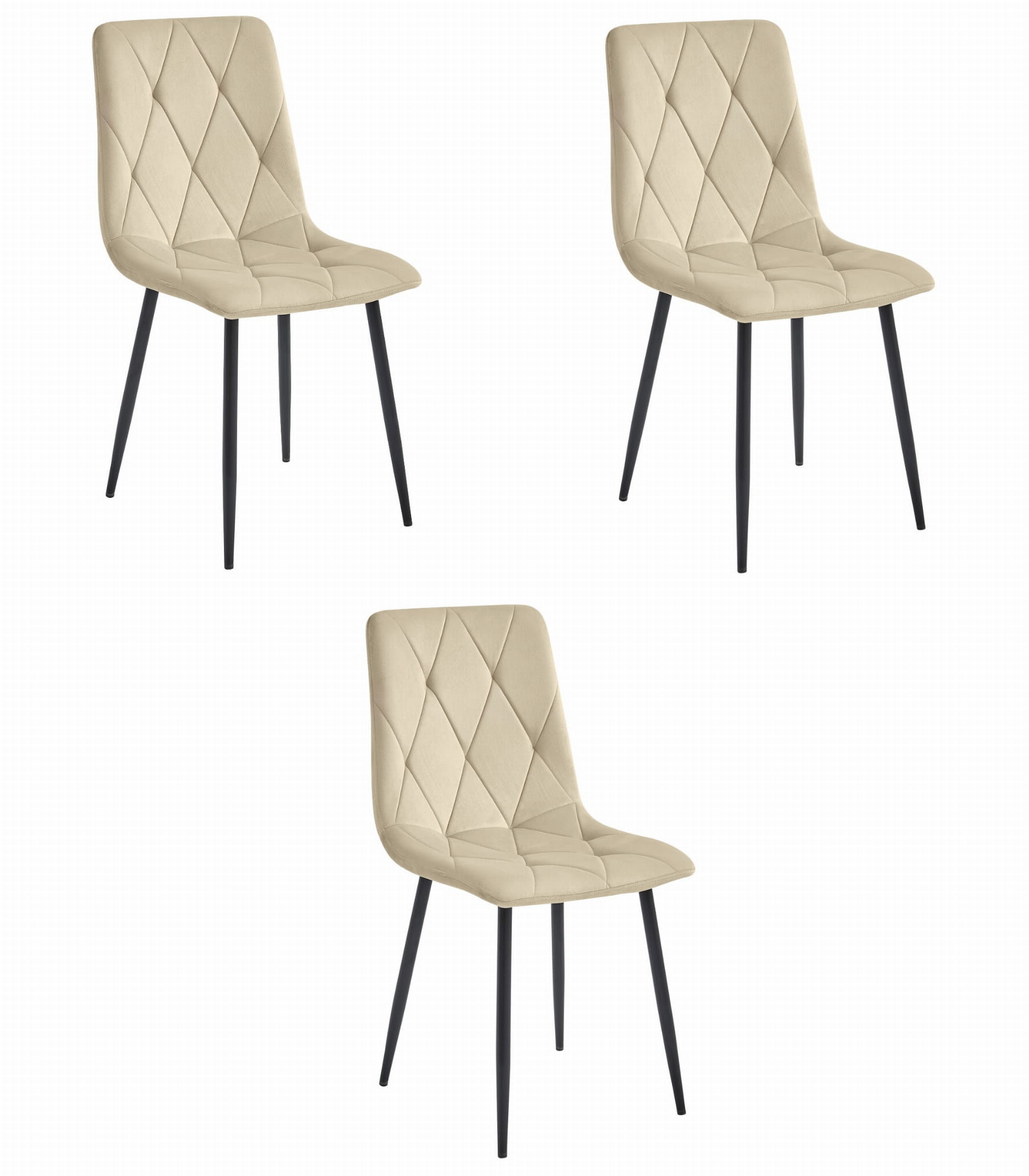 LIBRA-tuoli, vaalea beige sametti, mustat jalat (3 kpl)