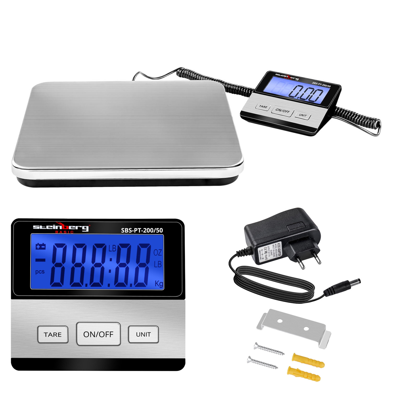 Postin paketeille tarkoitettu alustavaaka SBS-PT-200/50, paino jopa 200 kg / 50 g