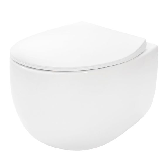 REA Seinä-WC LARS RIMLESS DUROPLAST/FLAT/ZM valkoinen, 50X37X36CM