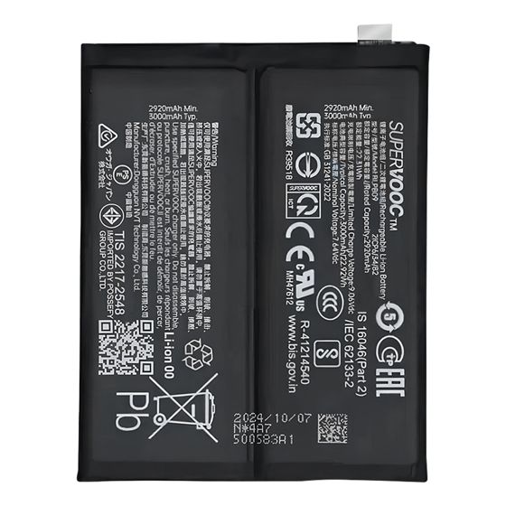 OnePlus 13 -vaihtoakku, kapasiteetti 6000mAh, malli BLPB09