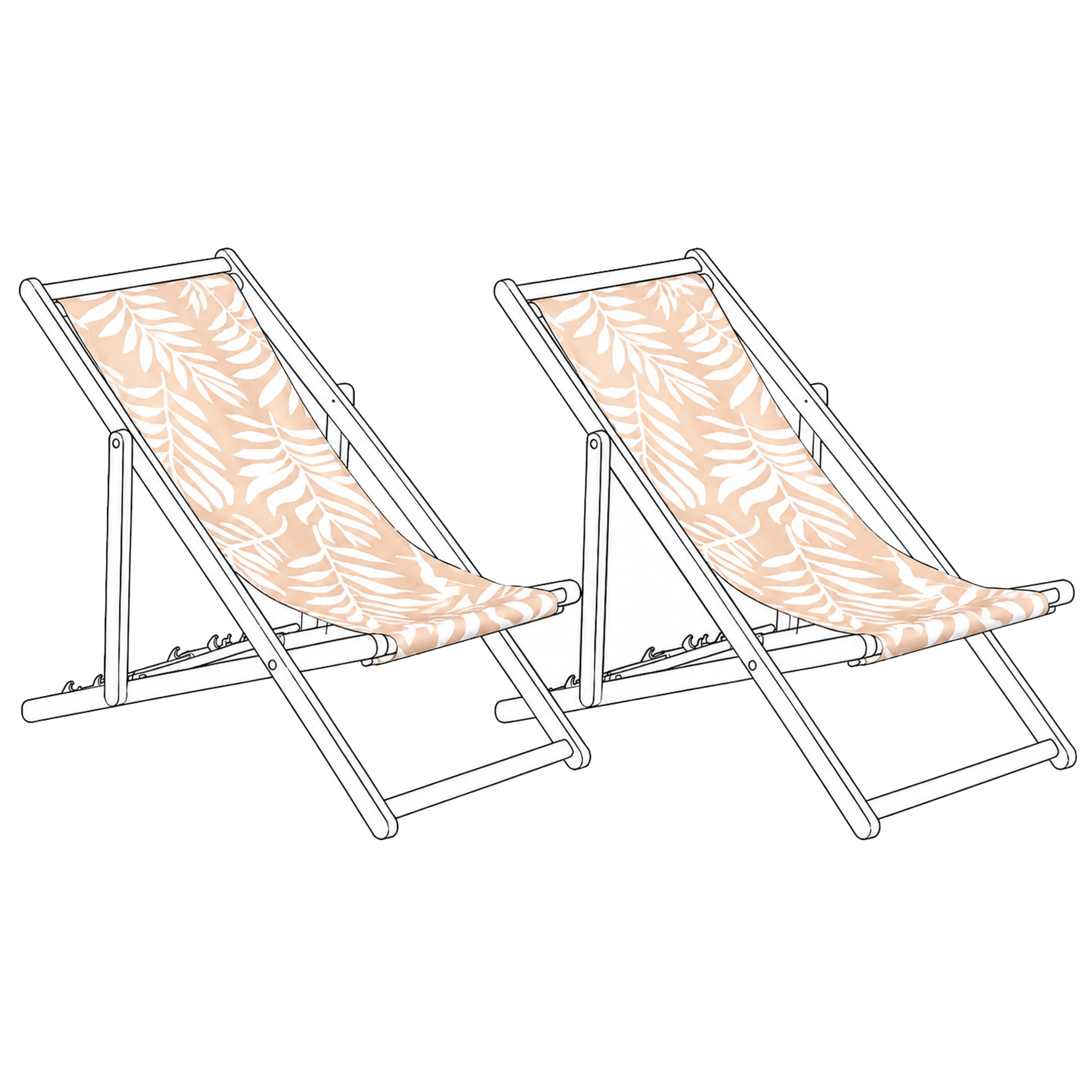 Aurinkotuolin vaihtokangassetti 2 kpl ANZIO/AVELLINO 113 x 44 cm Beige