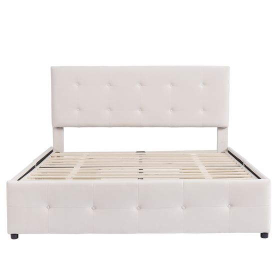 Verhoiltu Parisänky 140 x 200 cm, Beige Sametti, Laatikot