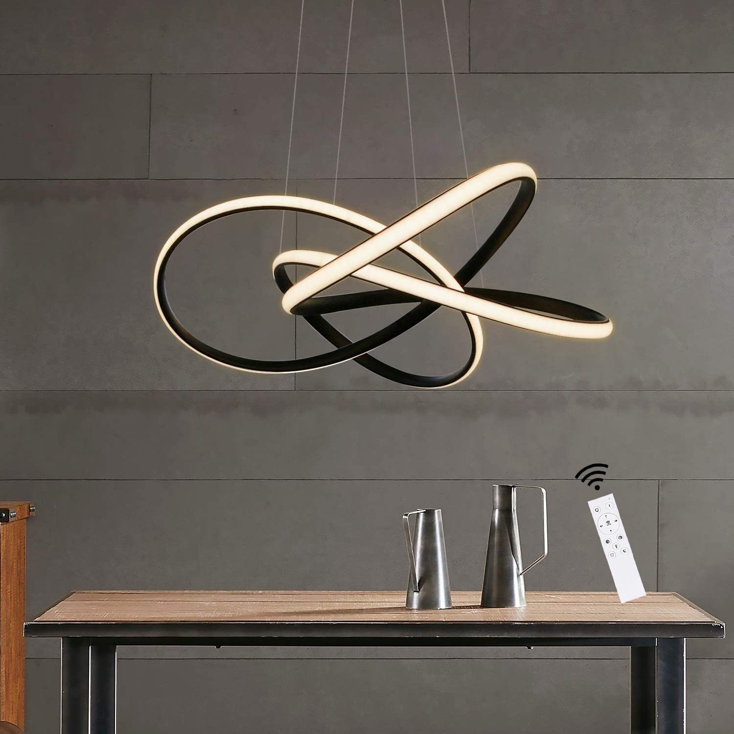 ZMH moderni LED-riippuvalaisin Ø58cm 62W himmennettävä kaukosäätimellä ruokailuhuoneeseen/olohuoneeseen