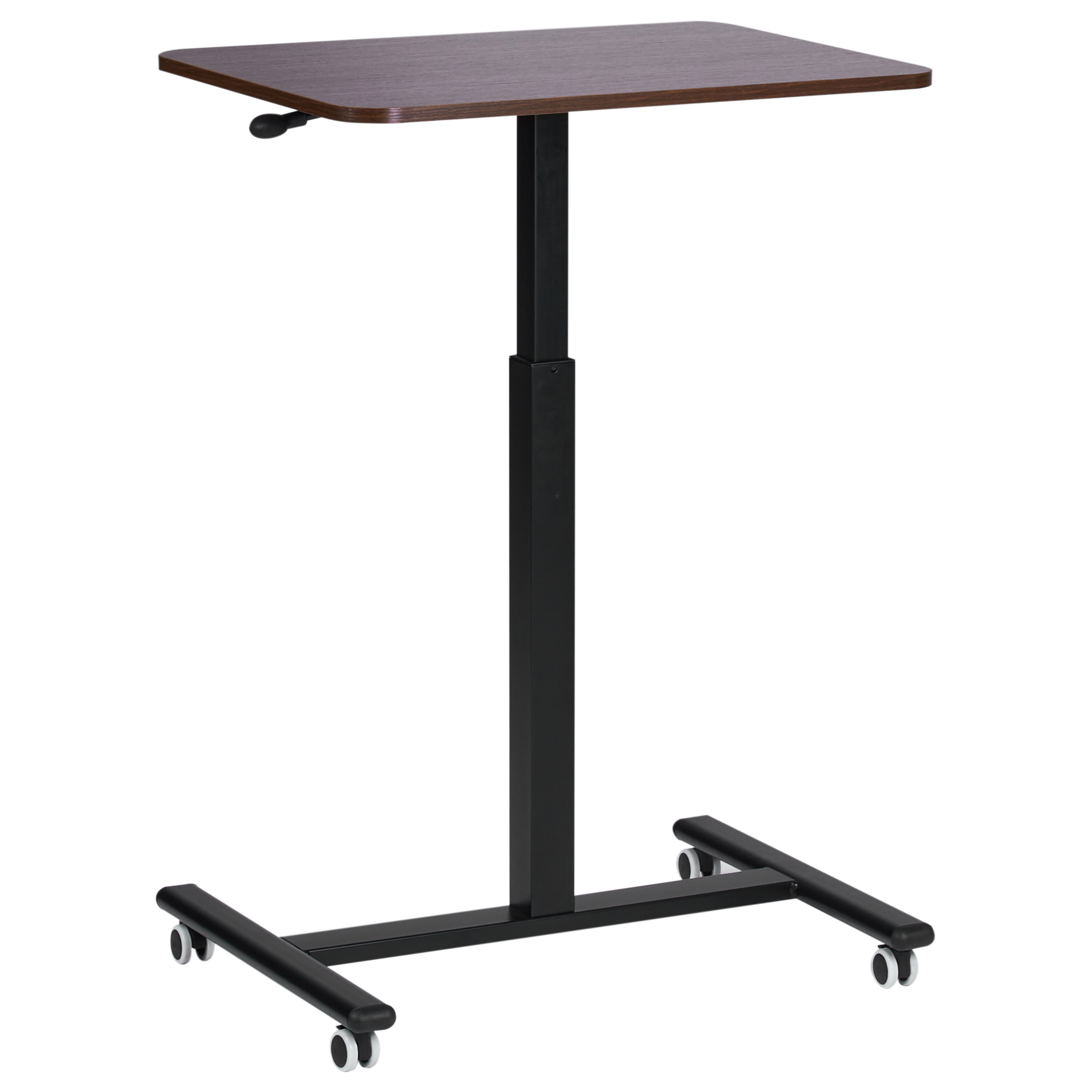 Läppäriteline säädettävä ACADEMIA 65 cm 48 cm pyörillä Tummanruskea