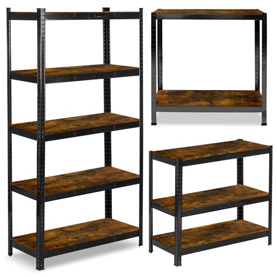 Humberg HR-852 Metallinen Säilytyshylly 180 x 90 x 40 cm Musta