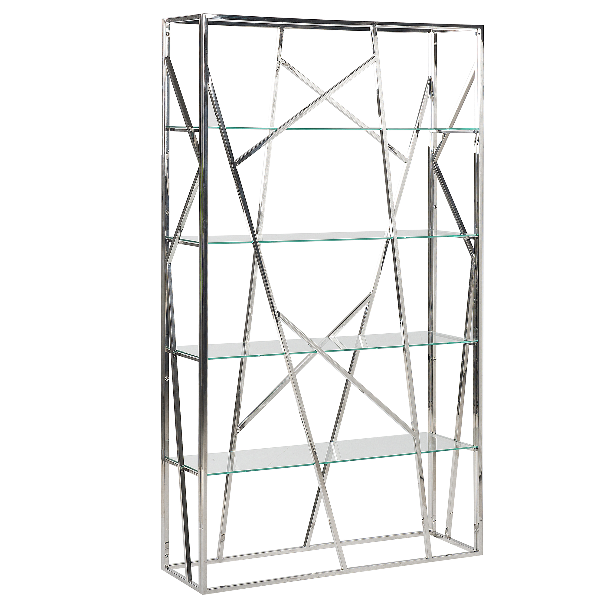 Kirjahylly 4-tasoinen Kirjahylly HOXIE metalli 175 cm Hopea