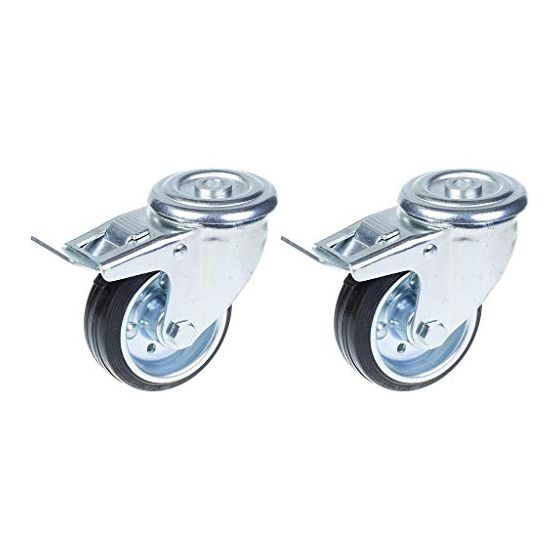 80mm 3" kumirengas, pyörivä jarrullinen, vahva 140kg kantavuus, 2 kpl:n sarja.