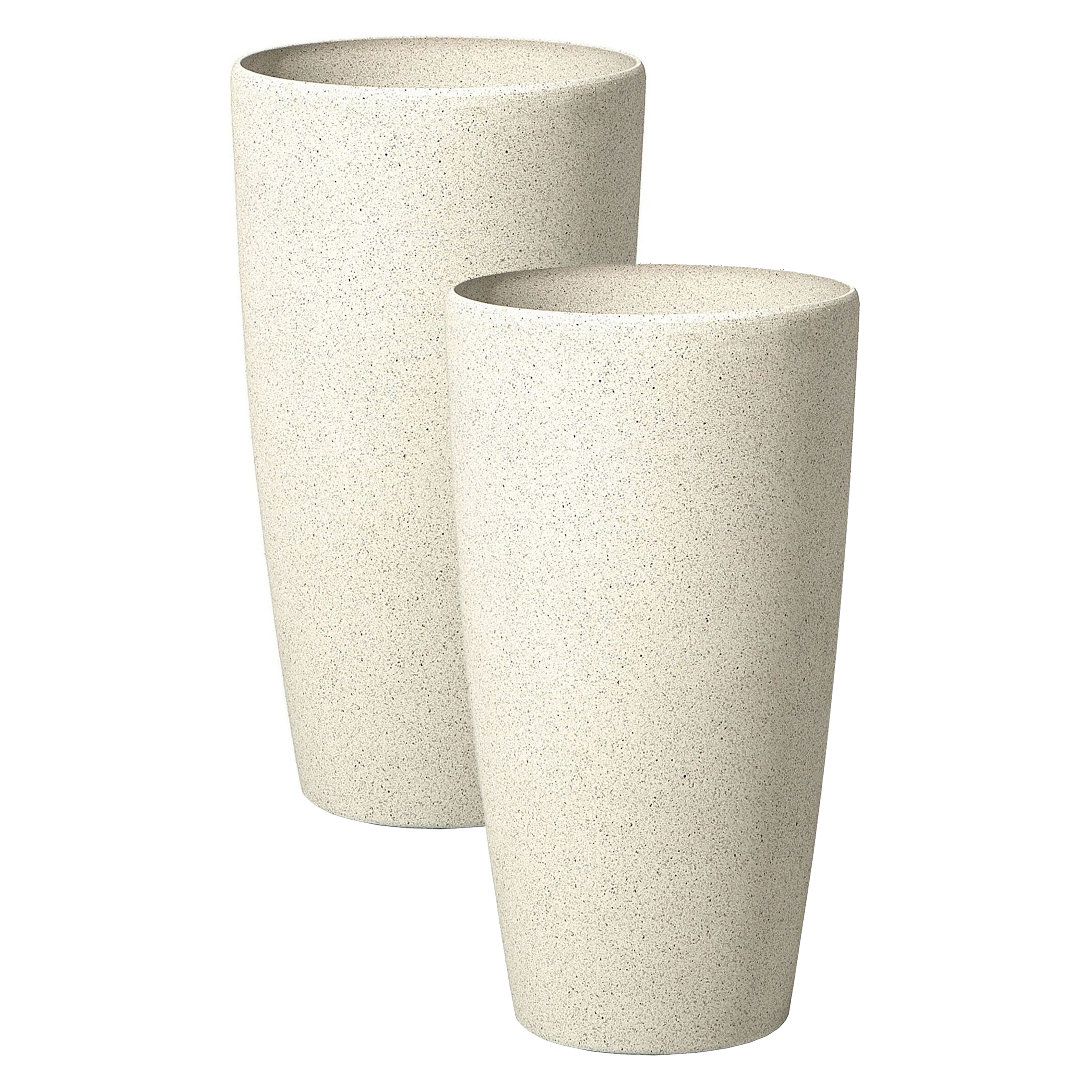 Kukkaruukkusetti 2 kpl ABDERA 23 cm Vaaleanbeige